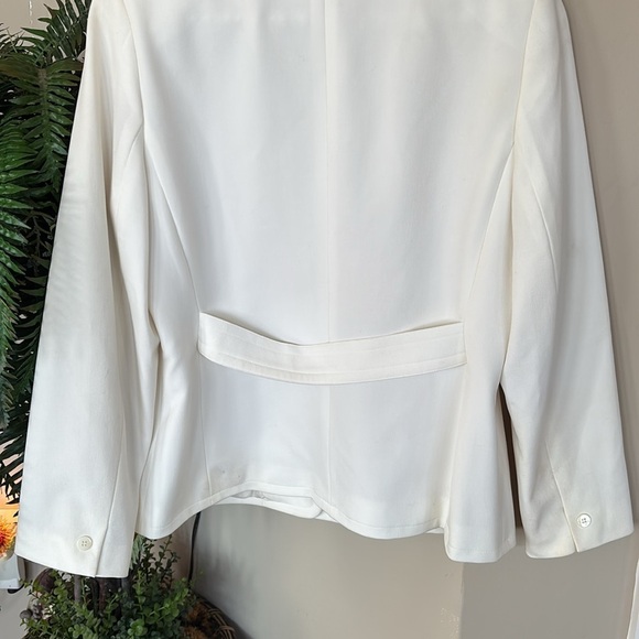 Apostrophe Petite White Buttoned Blazer Tailored Suit Jacket Lined Office Spring - Picture 10 of 14
